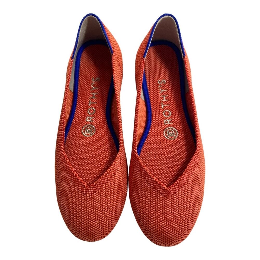 Rothy's "The Flat"  Persimmon Marine Stripe Colorway  6.5 Ballet Flat Shoes
